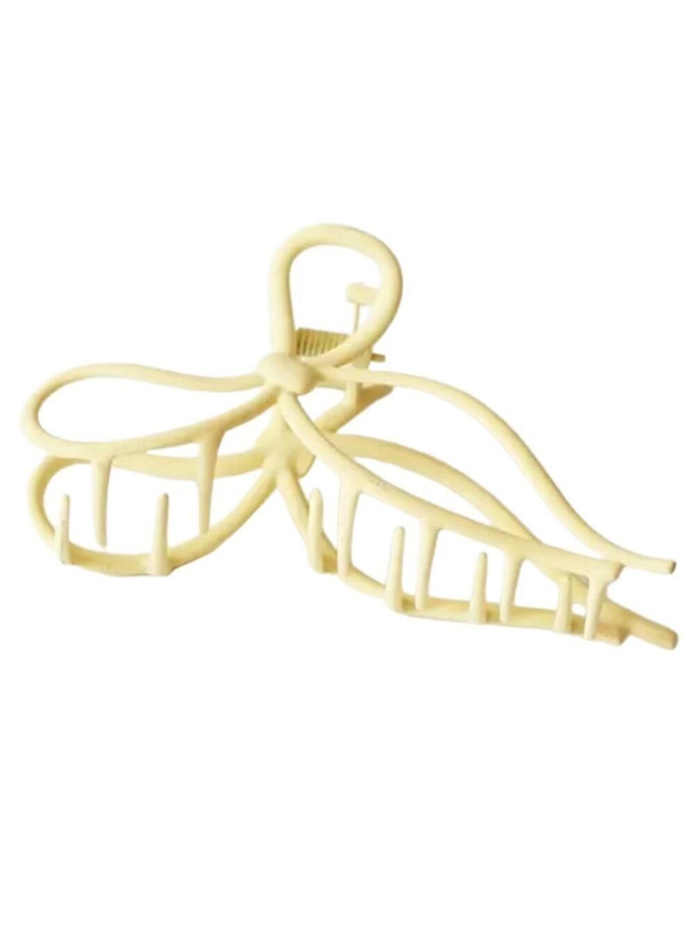 $20 (2 for $30) Vintage Look Metal Bow Hair Claw Clip in Frosted Matte Cream